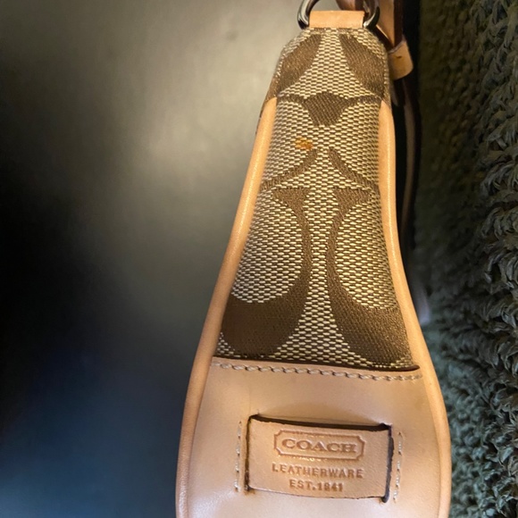 Coach Signature Fabric and Leather Hand Bag - Picture 2 of 7